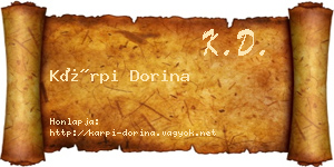 Kárpi Dorina névjegykártya