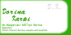 dorina karpi business card